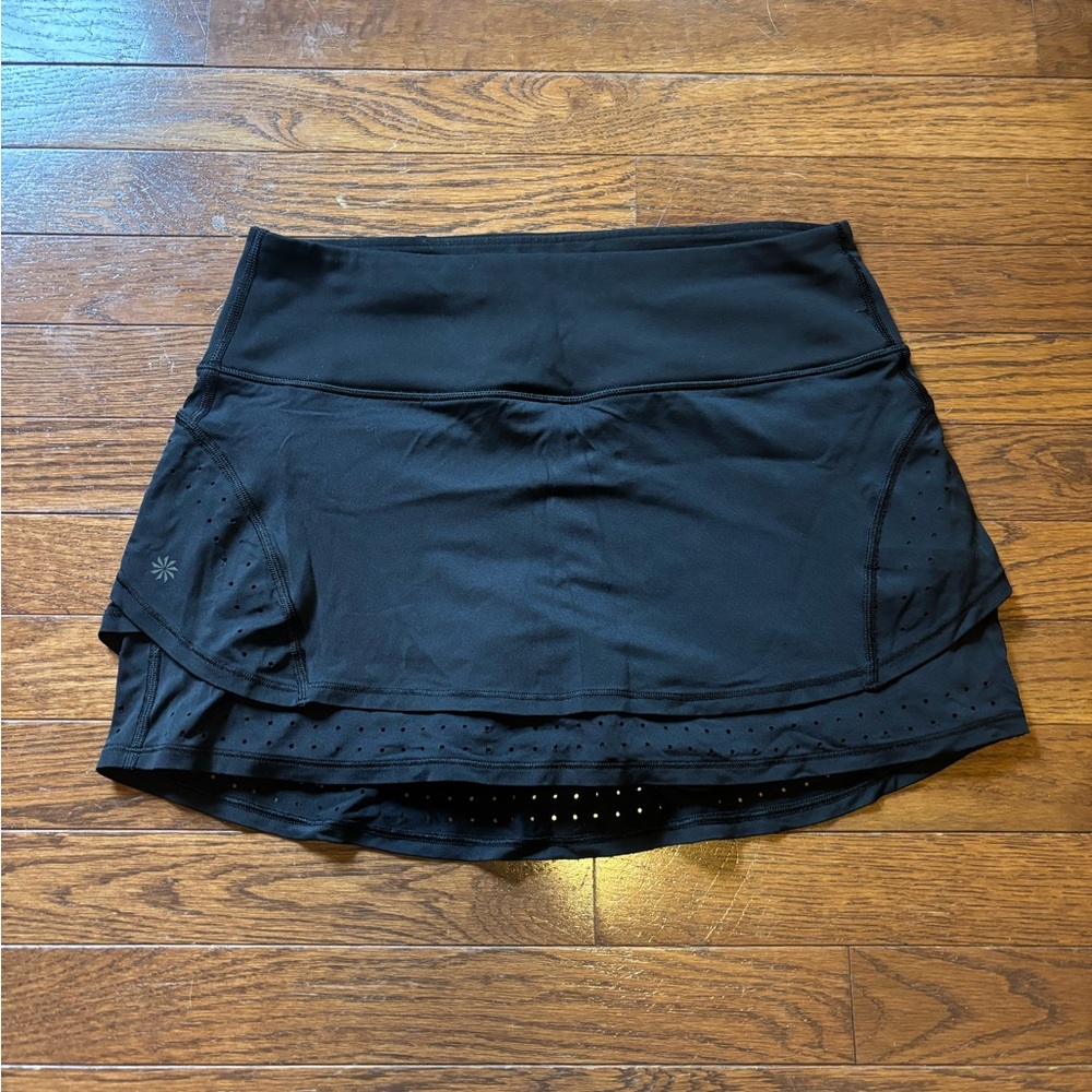 Athleta Black Mini Athletic Tennis Skirt Eyelet